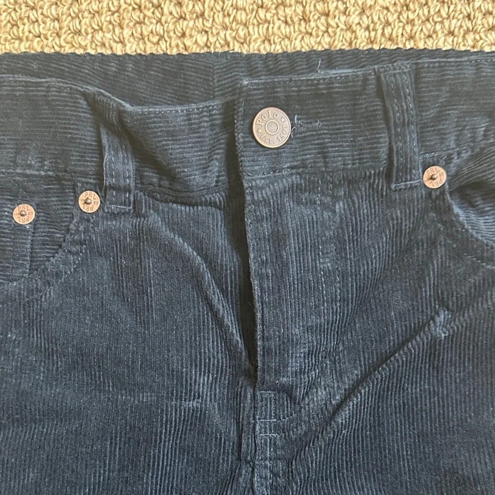 Polo Ralph Lauren Boys Corduroy Pants Size 14 Dark Blue Fall Winter Straight Leg